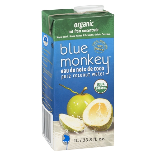 Blue Monkey - Organic Pure Coconut Water 1l, 1 Each