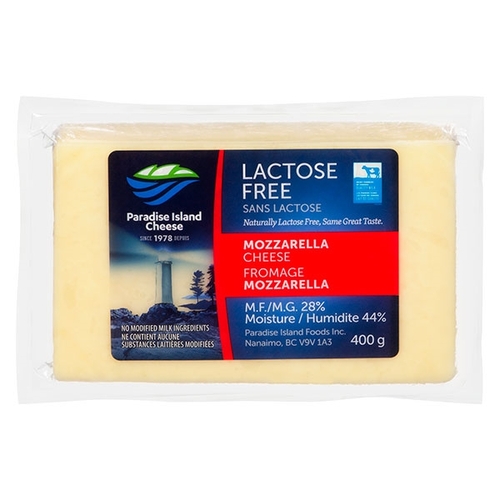 Paradise Island - Mozzarella Cheese - Lactose Free 400g, 1 Each