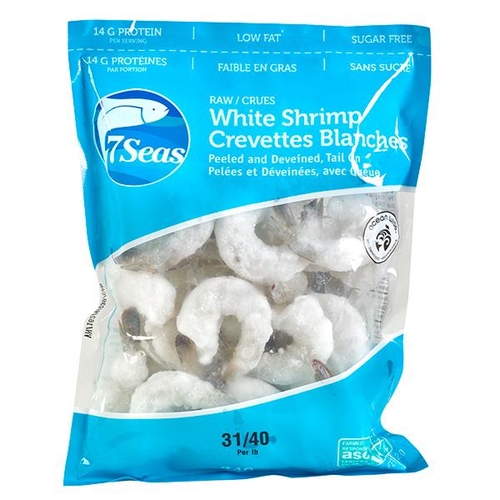 7 Seas - Raw White Shrimp 31/40 per lb 340g, 1 Each