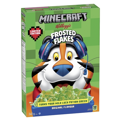 Kellogg's Cereal - Frosted Flakes Minecraft Original Flavour Limited Edition 340g, 1 Each