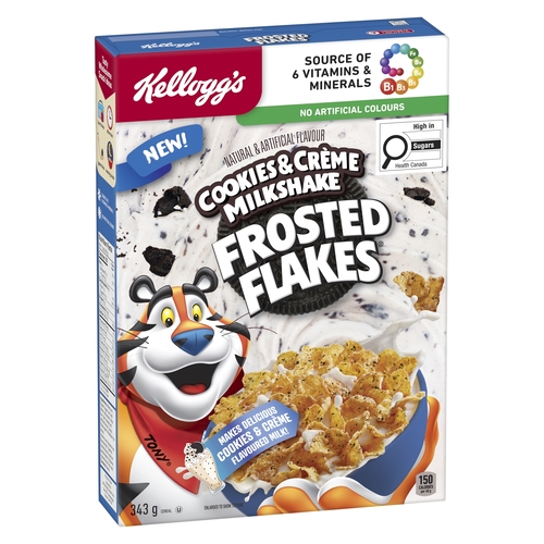 Kellogg's - Cereal - Frosted Flakes - Cookies & Crème Milkshake 343g, 1 Each