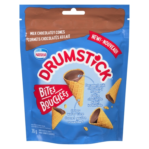 Nestle - Drumstick Mini Waffle Cones Milk Chocolatey Cones Bites 76g