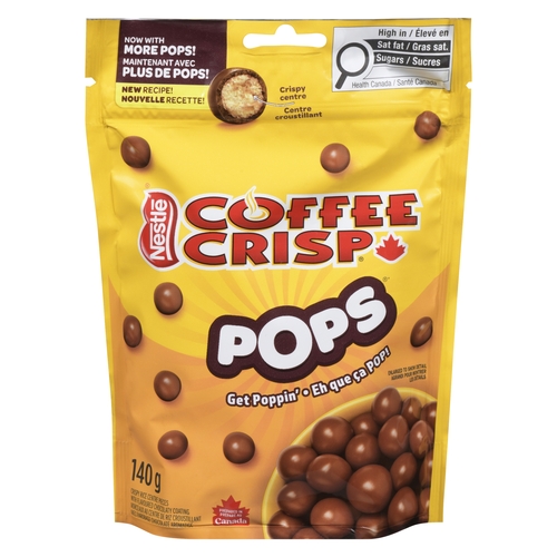 Nestle - Coffee Crisp Pops - Crispy Rice Centre Pieces with Flavoured Chocolaty Coating 140g, 1 Each