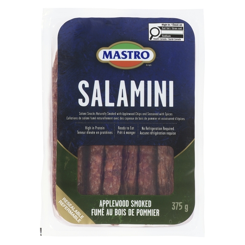 Mastro - Salamini Salami Snacks - Applewood Smoked 375g, 1 Each