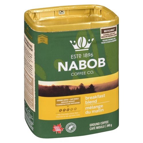 Nabob - Ground Coffee - Breakfast Blend Medium Roast 340g, 1 Each