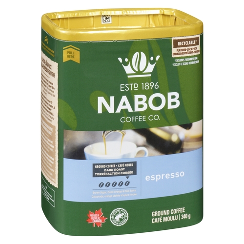 Nabob - Ground Coffee - Espresso Dark Roast 340g, 1 Each