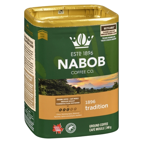 Nabob - Ground Coffee - 1896 Tradition Medium Roast 340g, 1 Each