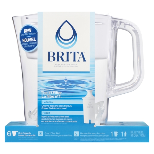 Brita - Water Filtration System Pitcher - White - 6 Cup Capacity