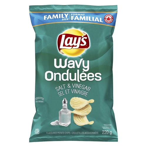 Lay's Potato Chips - Wavy - Salt & Vinegar 220g