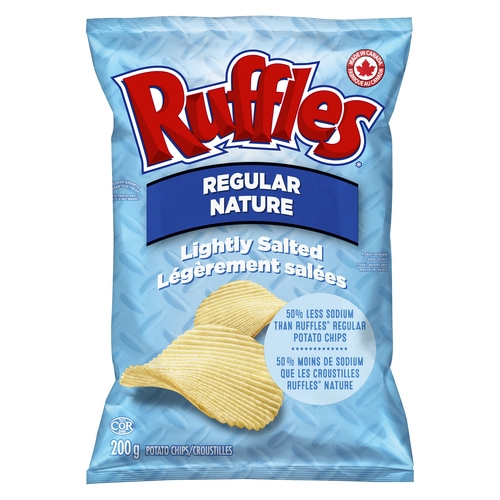 Ruffles - Potato Chips - Regular - Lightly Salted 200g, 1 Each