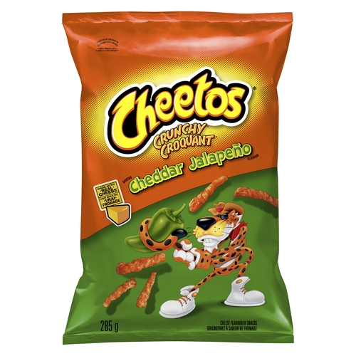 Cheetos - Crunchy Cheese Flavoured Snacks - Cheddar Jalapeño 285g, 1 Each