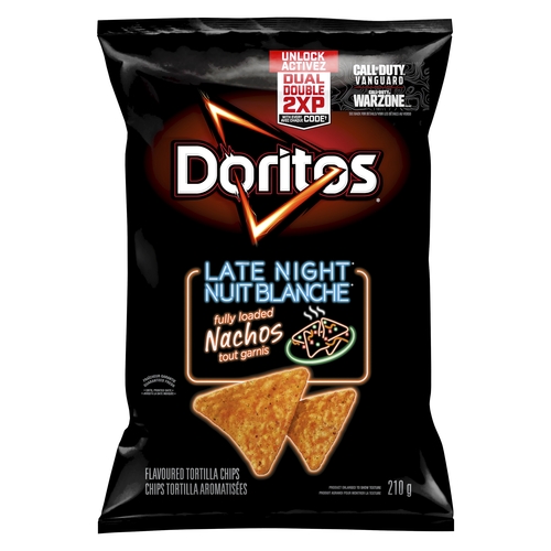 Doritos - Late Night Flavoured Tortilla Chips - Fully Loaded Nachos 210g, 1 Each