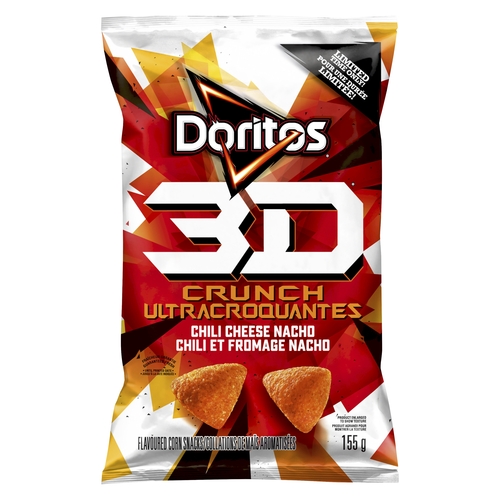 Doritos 3D Crunch Corn Snacks - Chili Cheese Nacho 155g, 1 Each