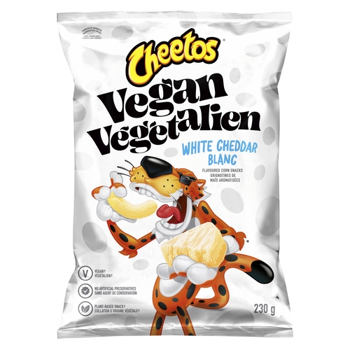 Cheetos - Vegan White Cheddar Flavoured Corn Snacks 230g, 1 Each