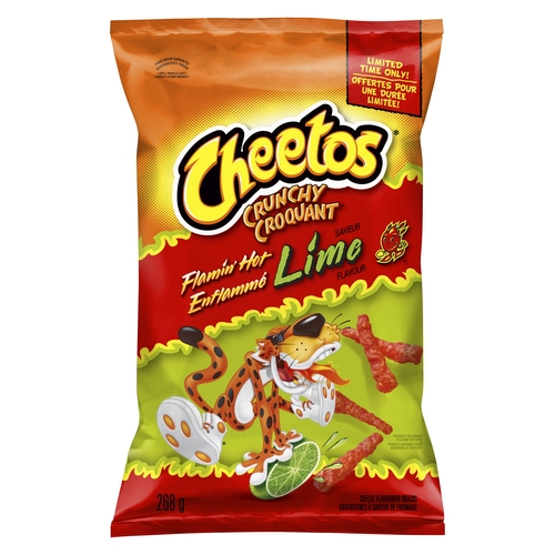 Cheetos - Crunchy Cheese Flavoured Snacks - Flamin' Hot Lime 268g, 1 Each