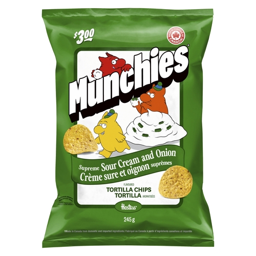 Hostess - Munchies Flavoured Tortilla Chips - Supreme Sour Cream and Onion 245g