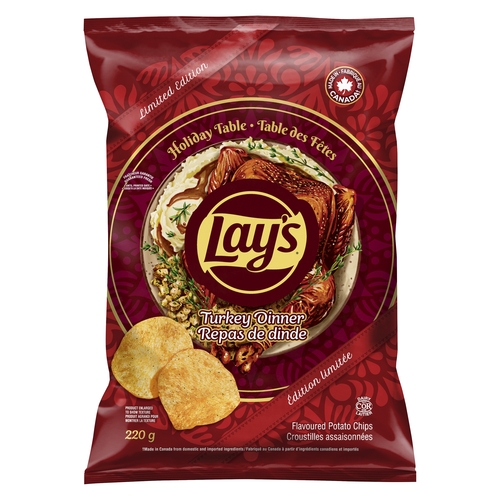 Lay's - Flavoured Potato Chips - Turkey Dinner 220g