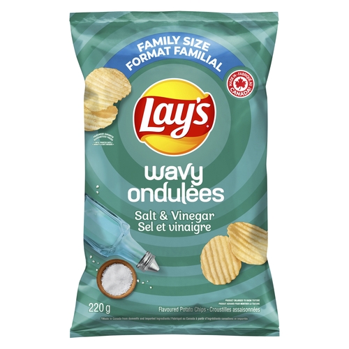 Lay's - Potato Chips - Wavy - Salt & Vinegar 220g