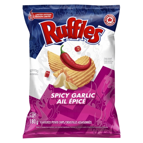 Ruffles - Potato Chips - Spicy Garlic 180g
