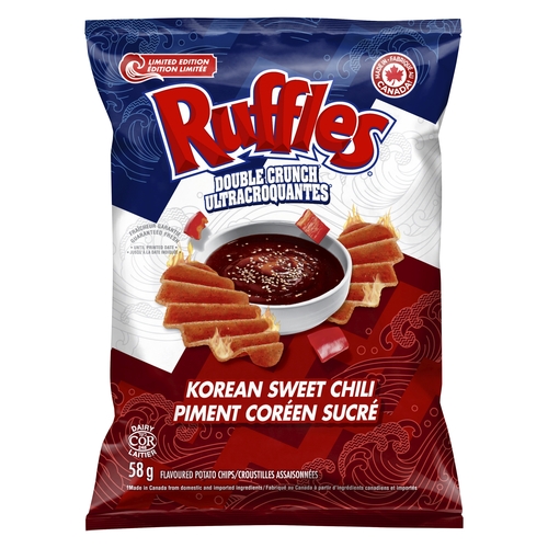 Ruffles - Double Crunch Potato Chips - Korean Sweet Chili 58g