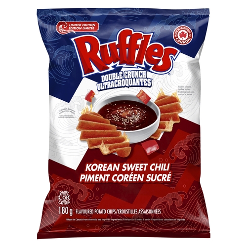 Ruffles - Potato Chips - Korean Sweet Chili 180g, 1 Each