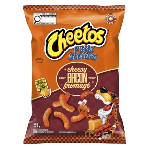 Cheetos - Puffs Cheese Flavoured Snacks - Cheesy Bacon Flavour 250g, 1 Each