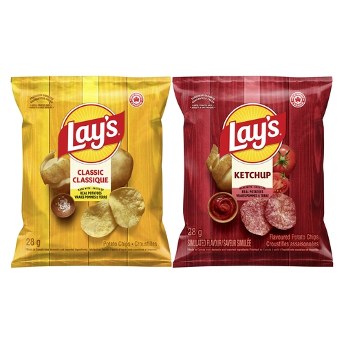 Lay's Potato Chips - Classic & Ketchup - Variety Pack 6 x 28g 168g, 1 Each