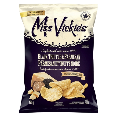 Miss Vickie's - Kettle Cooked Potato Chips - Black Truffle & Parmesan 190g, 1 Each
