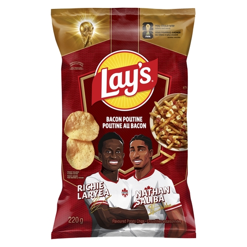 Lay's Potato Chips - Bacon Poutine 220g, 1 Each
