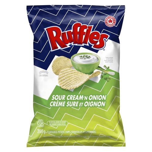 Ruffles Potato Chips - Sour Cream 'n Onion 200g, 1 Each