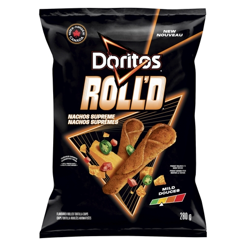 Doritos Roll'd Flavoured Tortilla Chips - Nachos Supreme 280g, 1 Each