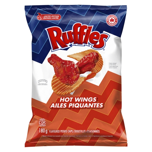 Ruffles Potato Chips - Hot Wings 180g, 1 Each