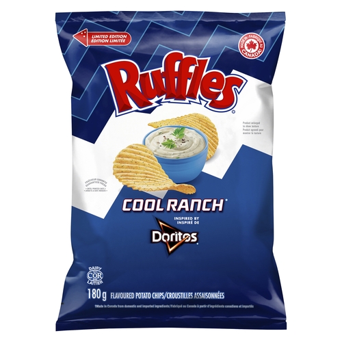 Ruffles Potato Chips - Cool Ranch 180g, 1 Each