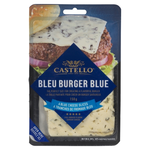 Castello - Blue Cheese Burger Slices 150g, 1 Each