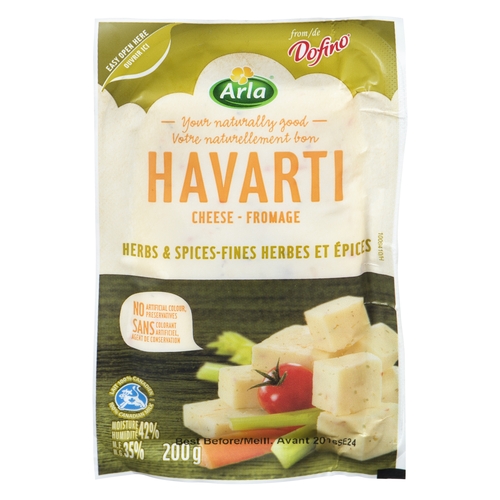 Arla - Havarti Cheese - Herbs & Spices 200g, 1 Each