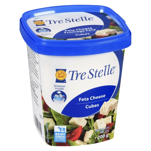 Tre Stelle - Danish Feta Cheese Cubes 22% m.f. 200g, 1 Each