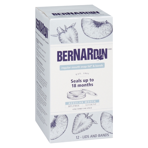 Bernardin - Regular Mouth Snap Lids & Bands 12pk