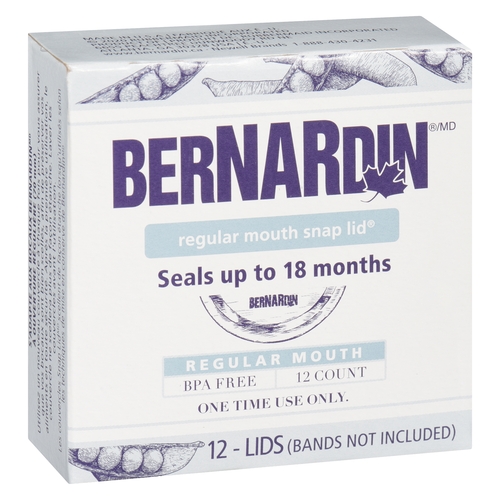 Bernardin - Regular Mouth Snap Lids (Bands Not Included) 12pk