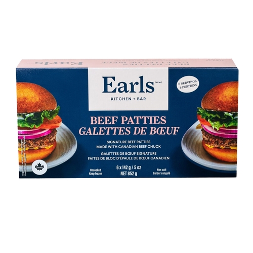 Earls - Signature Beef Patties 6's 852g, 1 Each