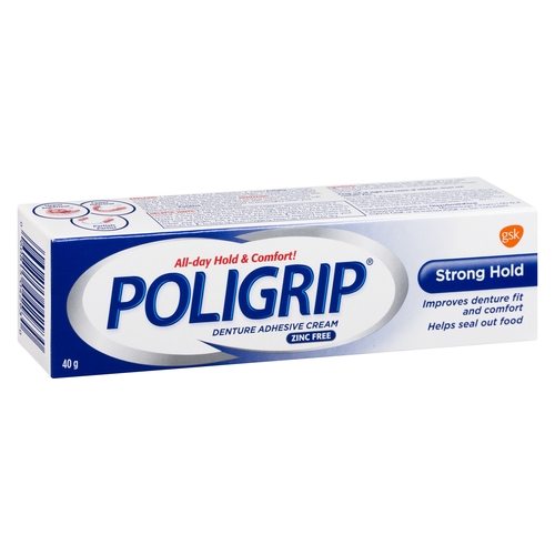 Poligrip - Denture Adhesive Cream - Strong Hold 40g, 1 Each
