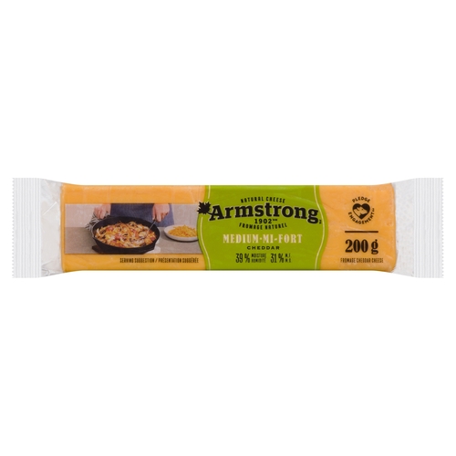 Armstrong Natural Cheese - Cheddar - Medium 200g, 1 Each