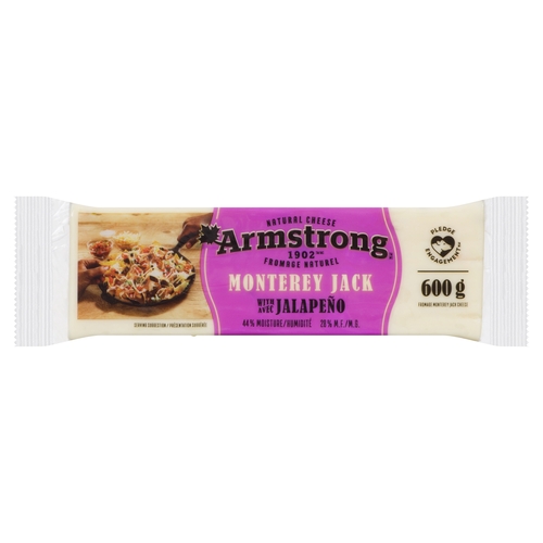 Armstrong Natural Cheese - Monterey Jack with Jalapeño 600g, 1 Each