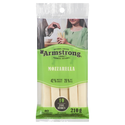 Armstrong Natural Cheese - Pizza Mozzarella - Sticks 10's 210g, 1 Each