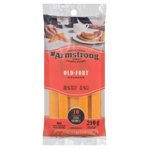 Armstrong Natural Cheese - Cheddar - Old - Sticks 10's 210g, 1 Each