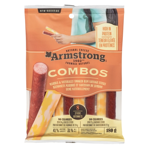 Armstrong - Combos - Marble & Naturally Smoked Ham Sausage Sticks 180g, 1 Each