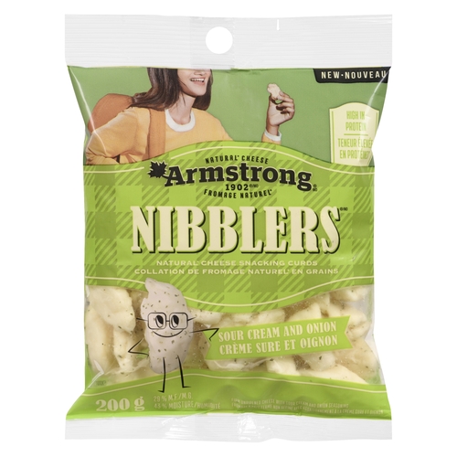 Armstrong - Nibblers Natural Cheese Snacking Curds - Sour Cream & Onion 29% m.f. 200g, 1 Each