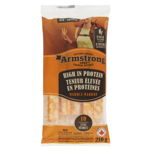 Armstrong - Marble Light Cheddar Cheese Sticks 19% m.f. 10's 210g, 1 Each