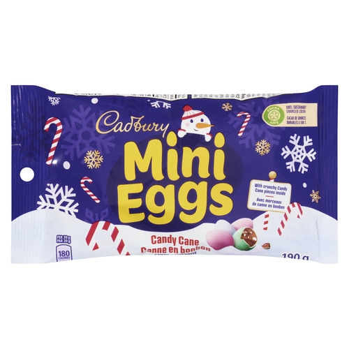 Cadbury - Mini Eggs - Christmas Candy Cane 190g, 1 Each