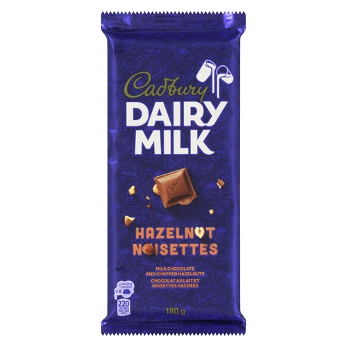 Cadbury - Dairy Milk Chocolate and Chopped Hazelnuts 180g, 1 Each