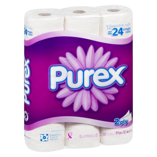 Purex - Bathroom Tissue - 2 Ply - Double Rolls 12s, 1 Each